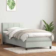 vidaXL világosszürke bársony rugós ágy matraccal 90x220 cm ágy és ágykellék