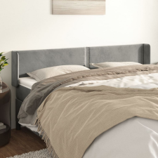 vidaXL világosszürke bársony szárnyas fejtámla 203x16x78/88 cm ágy és ágykellék