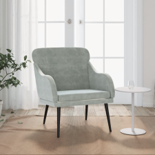 vidaXL világosszürke bársonyfotel 63 x 76 x 80 cm bútor