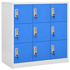 vidaXL világosszürke és kék acél zárható szekrény 90 x 45 x 92,5 cm irattároló szekrény