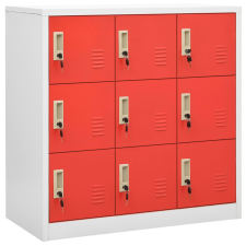 vidaXL világosszürke és piros acél zárható szekrény 90 x 45 x 92,5 cm irattároló szekrény