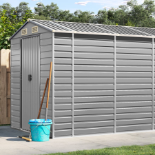 vidaXL világosszürke horganyzott acél kerti fészer 191 x 725 x 198 cm kerti tárolás