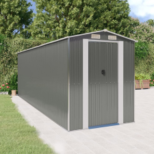 vidaXL Világosszürke horganyzott acél kerti fészer 192 x 606 x 223 cm kerti tárolás