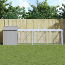 vidaXL világosszürke horganyzott acél kifutós tyúkketrec 117x405x123cm haszonállat felszerelés