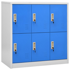 vidaXL világosszürke-kék acél zárható szekrény 90 x 45 x 92,5 cm irattároló szekrény