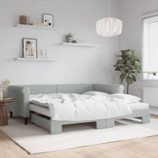 vidaXL világosszürke kihúzható bársony heverő matraccal 100 x 200 cm ágy és ágykellék