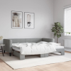 vidaXL világosszürke kihúzható szövet heverő 90 x 200 cm