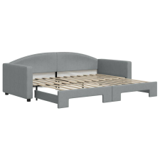 vidaXL világosszürke kihúzható szövet heverő 90 x 200 cm (3197188) ágy és ágykellék