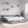 vidaXL világosszürke kihúzható szövet heverő fiókokkal 80 x 200 cm