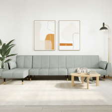 vidaXL világosszürke L-alakú bársony kanapéágy 275x140x70 cm bútor