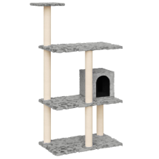 vidaXL világosszürke macskabútor szizál kaparófákkal 119 cm (171519) macskafelszerelés