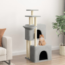 vidaXL Világosszürke macskabútor szizál kaparófákkal 122 cm macskabútor