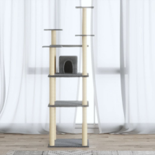 vidaXL világosszürke macskabútor szizál kaparófákkal 171 cm macskafelszerelés