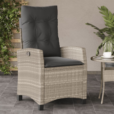 vidaXL világosszürke polyrattan dönthető kerti szék párnával kerti bútor