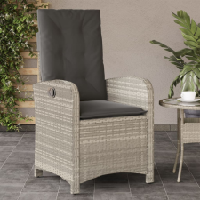 vidaXL világosszürke polyrattan dönthető kerti szék párnával kerti bútor