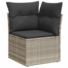 vidaXL világosszürke polyrattan kerti sarokkanapé párnával kerti bútor