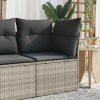 vidaXL Világosszürke polyrattan kerti sarokkanapé párnával