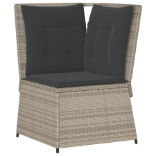 vidaXL világosszürke polyrattan kerti sarokkanapé párnával (368987) kerti bútor