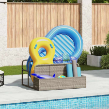 vidaXL világosszürke polyrattan medence melletti úszótároló kerti tárolás