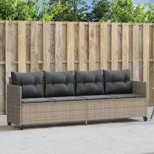 vidaXL világosszürke polyrattan napozóágy párnával kerti bútor