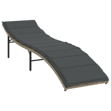 vidaXL világosszürke polyrattan napozóágy párnával 55x199x50 cm (368250) kerti bútor