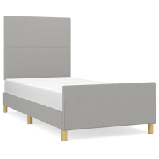 vidaXL világosszürke szövet ágykeret fejtámlával 100x200 cm (3124871) ágy és ágykellék