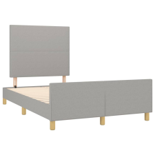 vidaXL világosszürke szövet ágykeret fejtámlával 120 x 190 cm (3270499) ágy és ágykellék