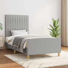 vidaXL világosszürke szövet ágykeret fejtámlával 90 x 200 cm ágy és ágykellék