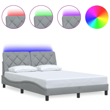 vidaXL világosszürke szövet ágykeret LED-ekkel matrac nélkül 120x200cm (3310657) ágy és ágykellék