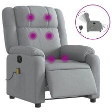 vidaXL világosszürke szövet dönthető elektromos masszázsfotel (3205190) masszázsfotel