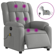 vidaXL világosszürke szövet dönthető elektromos masszázsfotel (3205304) masszázsfotel