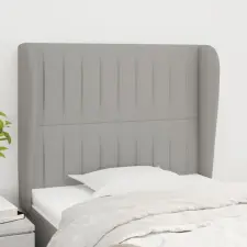 vidaXL világosszürke szövet fejtámla szárnyakkal 93 x 23 x 118/128 cm ágy és ágykellék