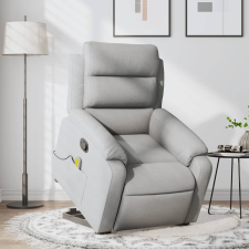 vidaXL világosszürke szövet felállást segítő dönthető masszázsfotel masszázsfotel