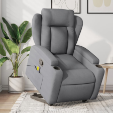 vidaXL világosszürke szövet felállást segítő dönthető masszázsfotel masszázsfotel