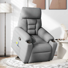 vidaXL világosszürke szövet felállást segítő dönthető masszázsfotel (3303042) masszázsfotel