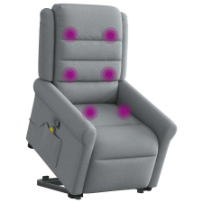 vidaXL világosszürke szövet felállást segítő dönthető masszázsfotel (3303324) masszázsfotel