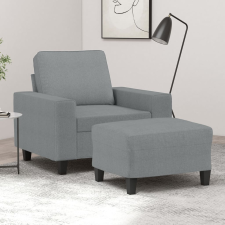vidaXL világosszürke szövet kanapéfotel lábtartóval 60 cm bútor