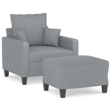 vidaXL világosszürke szövet kanapéfotel lábtartóval 60 cm (3201081) bútor