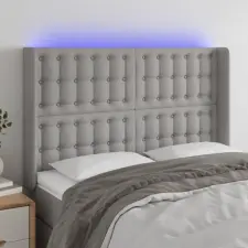 vidaXL világosszürke szövet LED-es fejtámla 147x16x118/128 cm ágy és ágykellék