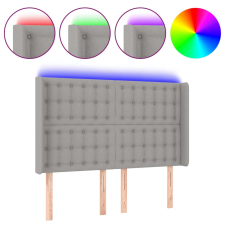 vidaXL világosszürke szövet LED-es fejtámla 147x16x118/128 cm (3124480) ágy és ágykellék