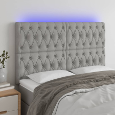 vidaXL világosszürke szövet LED-es fejtámla 160x7x118/128 cm ágy és ágykellék