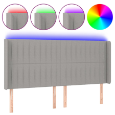 vidaXL világosszürke szövet LED-es fejtámla 183x16x118/128 cm (3124300) ágy és ágykellék