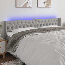 vidaXL világosszürke szövet LED-es fejtámla 203 x 16 x 78/88 cm ágy és ágykellék