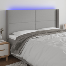 vidaXL világosszürke szövet LED-es fejtámla 203x16x118/128 cm ágy és ágykellék