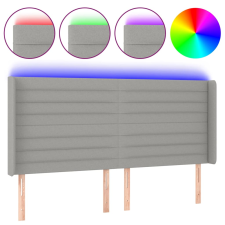 vidaXL világosszürke szövet LED-es fejtámla 203x16x118/128 cm (3124210) ágy és ágykellék