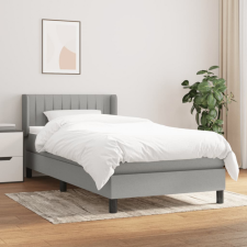 vidaXL világosszürke szövet rugós ágy matraccal 100 x 200 cm ágy és ágykellék
