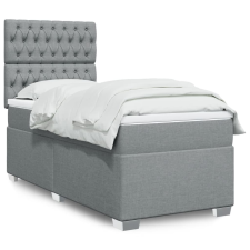 vidaXL világosszürke szövet rugós ágy matraccal 100 x 200 cm ágy és ágykellék