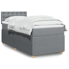 vidaXL világosszürke szövet rugós ágy matraccal 100 x 200 cm ágy és ágykellék