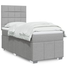 vidaXL világosszürke szövet rugós ágy matraccal 100 x 200 cm ágy és ágykellék