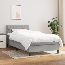 vidaXL világosszürke szövet rugós ágy matraccal 100 x 200 cm ágy és ágykellék
